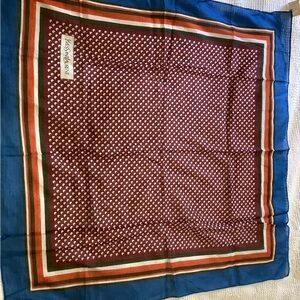 Yves Saint Laurent Blue and Red Patterned Scarf